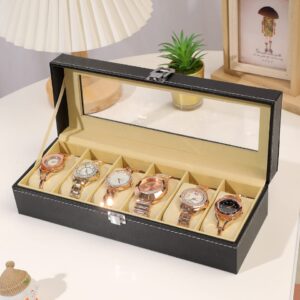 6 slots leather watch organizer