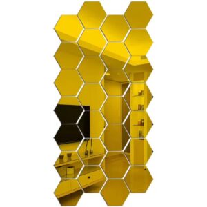 12PCS removable acrylic hexagonal mirror